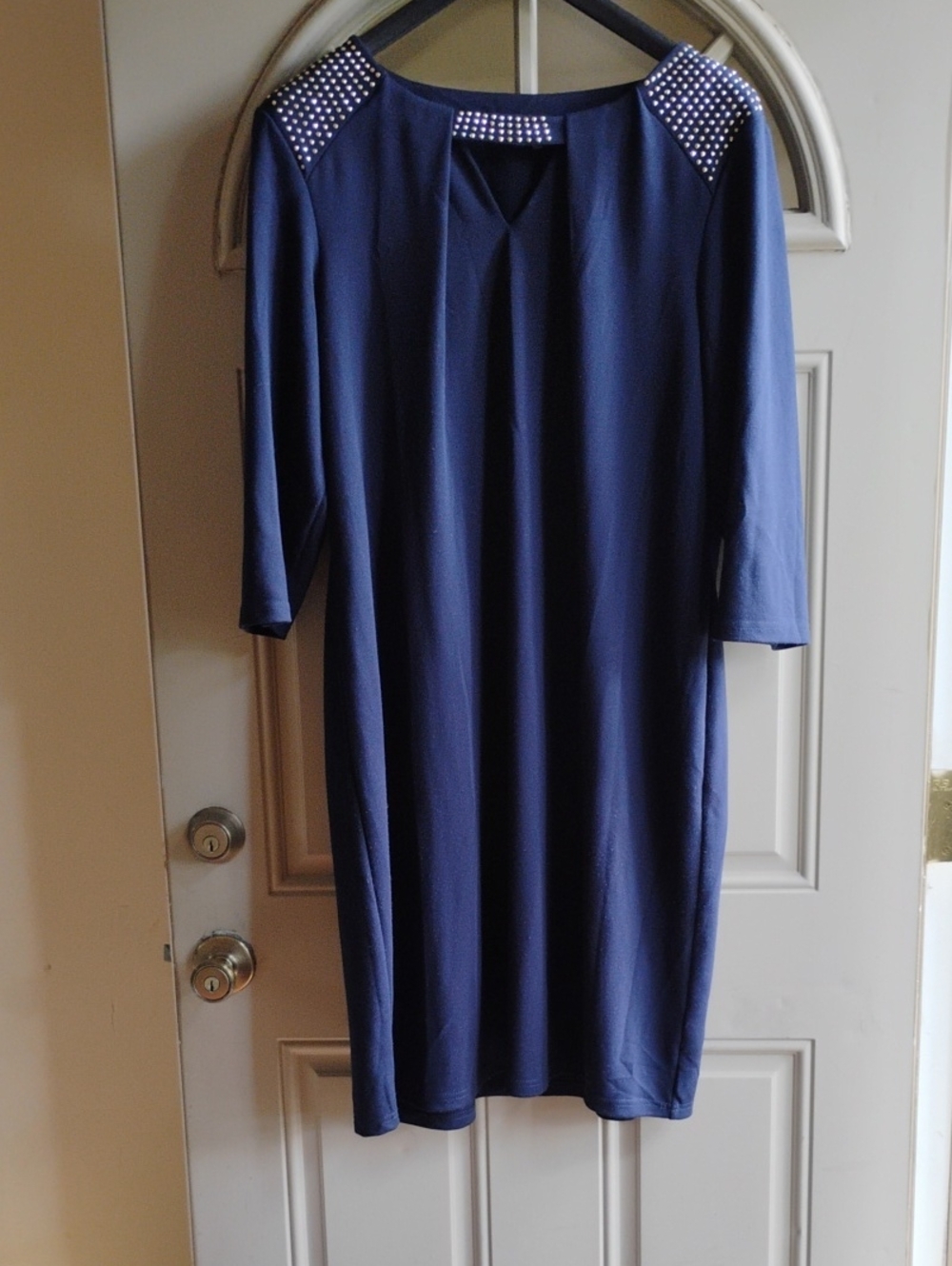 Spense Navy Stud-Shoulder Tunic Sleep Dress